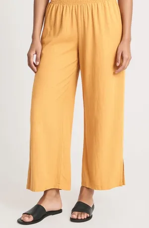 Ban.Jara Marigold Linen Blend Wide Leg Twist Front Pants - Size M thumbnail 1