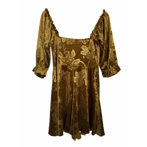 Urban Outfitters Barbaro Velvety Golden Playsuit Romper size Med NEW thumbnail 4
