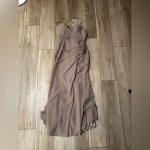 Azazie Miya taupe thumbnail 3