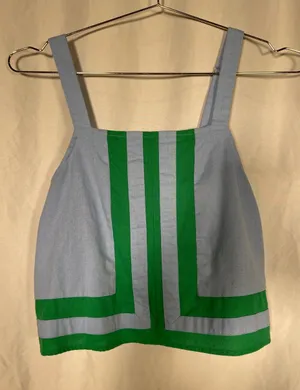 Entro Womens Linen Blend Blue Green Stretchy Blouse Top Sleeveless Small thumbnail 1