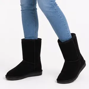 Bearpaw Bootie Womens US 10 Black Suede Fleece Lined Round Toe Mid Calf Boots thumbnail 1
