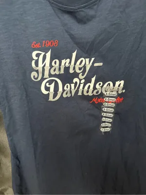 Schaeffer’s Harley-Davidson Navy Graphic Tee - White & Red Logo size xs thumbnail 2