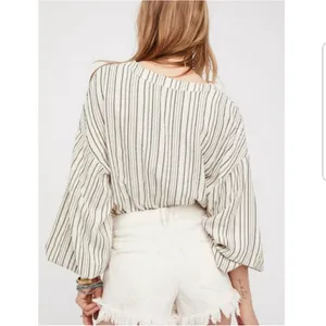 Free People Rhythm Of The Night Striped Tunic Top Ivory Black Women’s Size Small thumbnail 2
