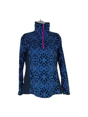 Columbia Sportswear Womens Small Blue Geometric Fleece Pullover Jacket Full Zip thumbnail 2