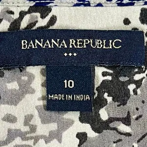 Banana Republic Women's V-neck Multicolor Short Puff Sleeved Dress 10 thumbnail 8