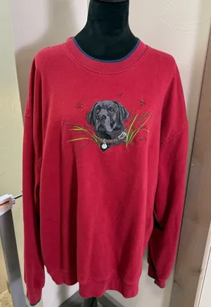 Vintage M&C Sport Crewneck Hunting‎ Dog Labrador Red 90s Oversized Fit XXL thumbnail 1