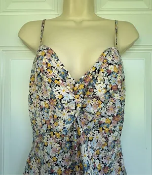 Abercrombie & Fitch Twisted On the Top Floral Mini Strap Dress M thumbnail 2