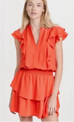 Amanda Uprichard Women’s Vareta Dress Ruffle Orange medium Mini thumbnail 1