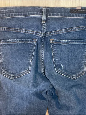 Citizens of Humanity Elsa Mid-Rise Skinny Crop Jeans dark wash ripped size 24 thumbnail 6