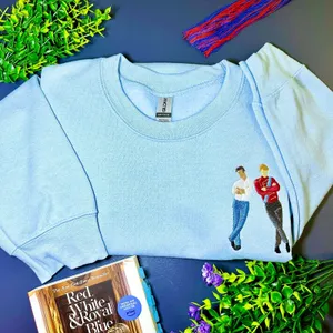 Red White & Royal Blue Small‎ Sweatshirt Embroidered Alex Henry Book Wedding thumbnail 4