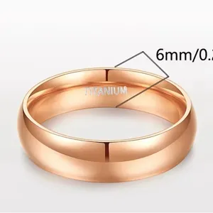 Women’s Luxury Titanium Steel Rose Golden Minimalist 6mm Band Size 7 thumbnail 4