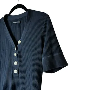 Abercrombie & Fitch Ribbed Henley Shirt Half Sleeve Y2K Preppy Casual Bella Swan thumbnail 3