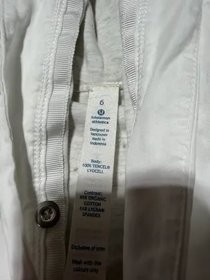 Lululemon Lightweight White Hooded cardigan m with Heather Gray/cream Sleeves 6 thumbnail 5