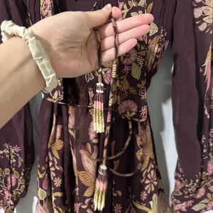 Farm Rio Burgundy Bella Knotted Neckline Size XS thumbnail 3