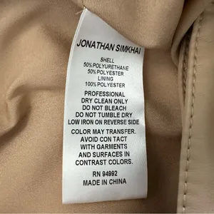 Jonathan Simkhai Women’s Tessa Faux Leather Camel Colored Pants Size 10 thumbnail 5