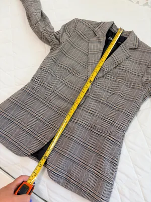ZARA Womens Plaid Blazer Brown Glen Check Tailored Preppy Academia Old Money Chic Size S thumbnail 6