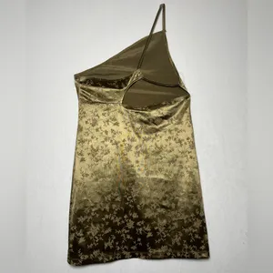 Dolls Kill Motel Womens Perona Dress Gold One Shoulder Coquette Party Dress Sz M thumbnail 4