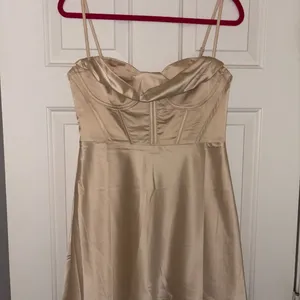 Princess Polly Mini Dress- Champagne 8 thumbnail 3