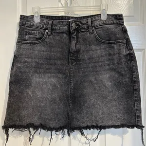 Hot old navy stone washed black denim jean skirt Classic pockets sz 12 thumbnail 2