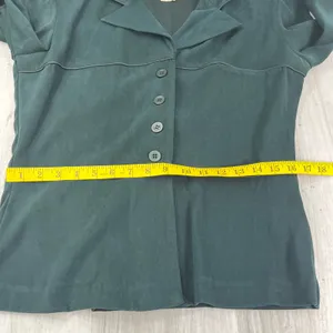 American Vintage Vintage 90s Y2K DBY Green Suede Notched Collar Button Blazer 7/8 thumbnail 8