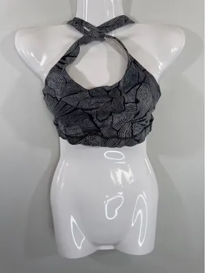 Lululemon Free To‎ Be Wild Sports Bra Black White Geometric Strappy Size 4 thumbnail 1