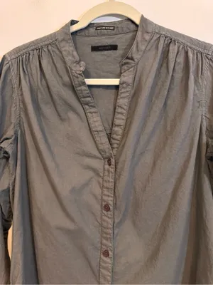 Mother The Airy High Low Shirt Dark Shadow Button Down thumbnail 3
