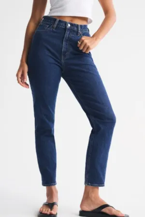 Abercrombie & Fitch Blue Wash Ultra High Rise Ankle Straight Curve Love Size 00 thumbnail 1