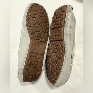 UGG Ansley Grey Suede Shearling Slippers Women’s Size 6 Genuine Sheepskin Lined thumbnail 8