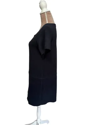 Mackenzie & Me Navy Faux Suede Short Sleeve Dress Womens Size Medium Made in USA thumbnail 5