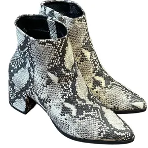 Madden Girl Dafnii Snake Print Ankle Boots 7.5M Pointed Toe Block Heel Side Zip thumbnail 1