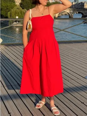 Damson Madder Iris Bow Midi Dress Red Size 10 thumbnail 4