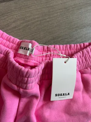 Pink Athletic Lounge Shorts with Elastic Waist thumbnail 2