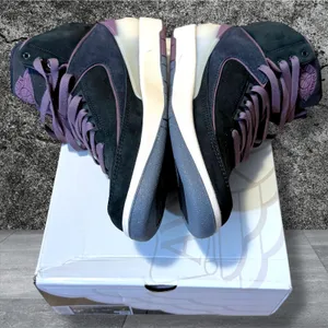 •NEW• Air Jordan 2 Retro 'NOIR MAUVE' Sneakers in Purple & Gray • 8M / 9.5W thumbnail 2