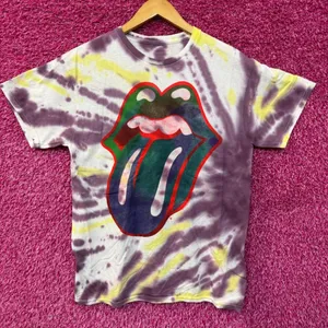 The Rolling Stones Psychedelic Hot Lips Rock Band Tie Dye M thumbnail 1