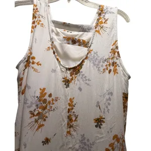 Maurices‎ Womens Floral Sleeveless Shift Dress White Mustard Yellow Size M H1218 thumbnail 4