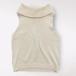 Pants Store Cream Cowl Neck Sleeveless Sweater Vest Womens Size M Comfy‎ Casual thumbnail 2