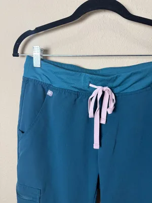 FIGS Zamora Jogger Scrub Scrubs Pants Teal Size Small thumbnail 2
