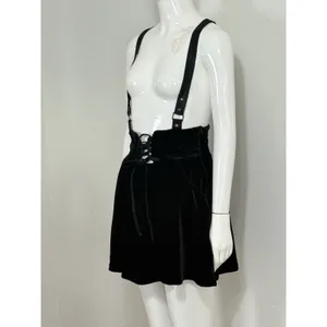 Killstar Black Velvet Corset Suspender Skirt Lace Up Whimsigoth Punk Size M thumbnail 4