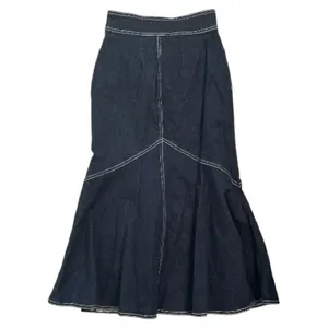 Azul By Moussy Japanese Brand Dark Denim Midi Skirt Front Slit Size Small thumbnail 2