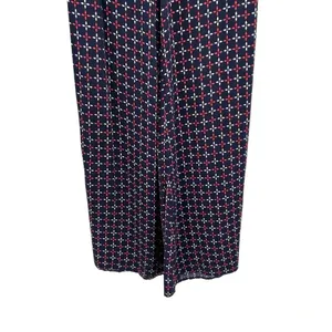 Anthropologie Cartonnier Pants Geometric Print Wide Leg Rayon Navy Blue Size 4‎ thumbnail 5