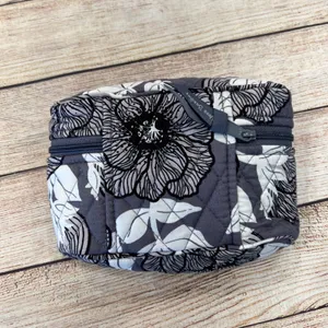 Vera Bradley Imperial Leaves Clear Travel Tote and Quilted Cosmetic Bag Set Gray thumbnail 9