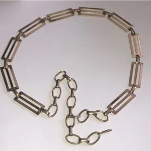 Gold Tone Vintage Rectangular Chain Link Boho Retro Belt thumbnail 1
