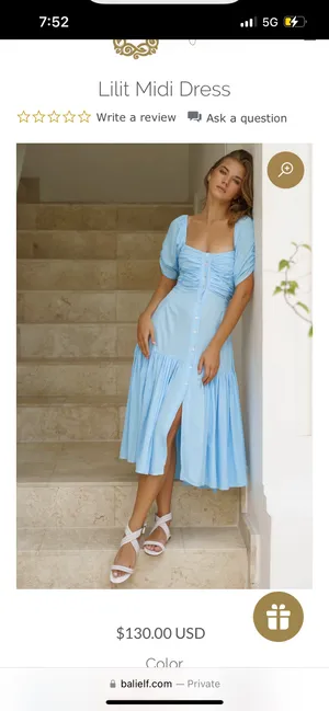 e.l.f. Brand New & Never Worn Smocked Blue Dress thumbnail 4