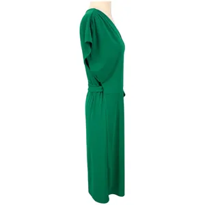NWT Mango Women's Bow‎ Wrap Midi Dress Kelly Green Size 6 Feminine Contemporary thumbnail 10
