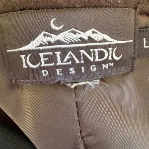 Icelandic Design Coat L Blue Boiled Wool Zip Button Trim Pocket Nordic Winter thumbnail 9