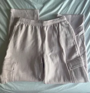 light pink garage wide leg cargo sweatpants thumbnail 1