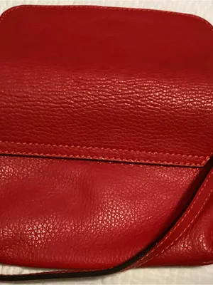 Foldover Bagette mini purse with Strap Red leather bag Italy thumbnail 1