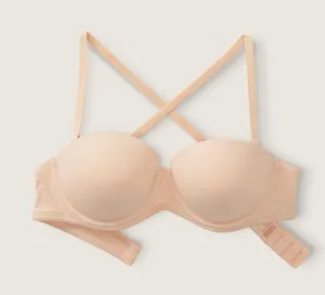 Victoria's Secret PINK Wear Everywhere Push-Up Strapless Bra 34D Beige Molded thumbnail 3