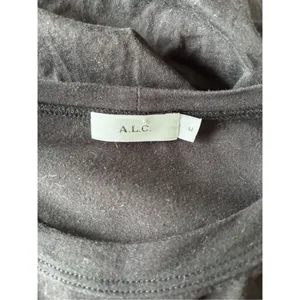 ALC Frank Black Cotton Long Sleeve Blouson Blouse Smocked Cuff Women’s Size Medium thumbnail 2