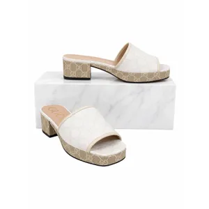 Gucci GG Monogram Malaga Kid Platform Slide Sandal White Size 41 thumbnail 3